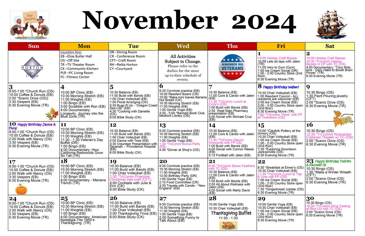 November Calendar